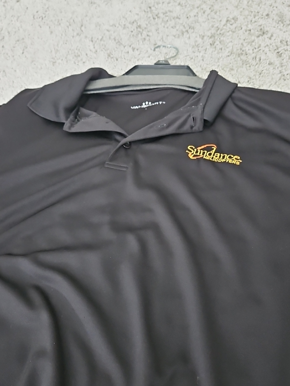Sundance Men's Black Polo with Gold Embroidered Logo
